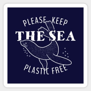 Please Keep the Sea Plastic Free - Seal Sticker